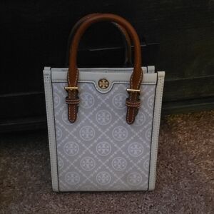 Tory Burch Cream and Brown Mini Bag